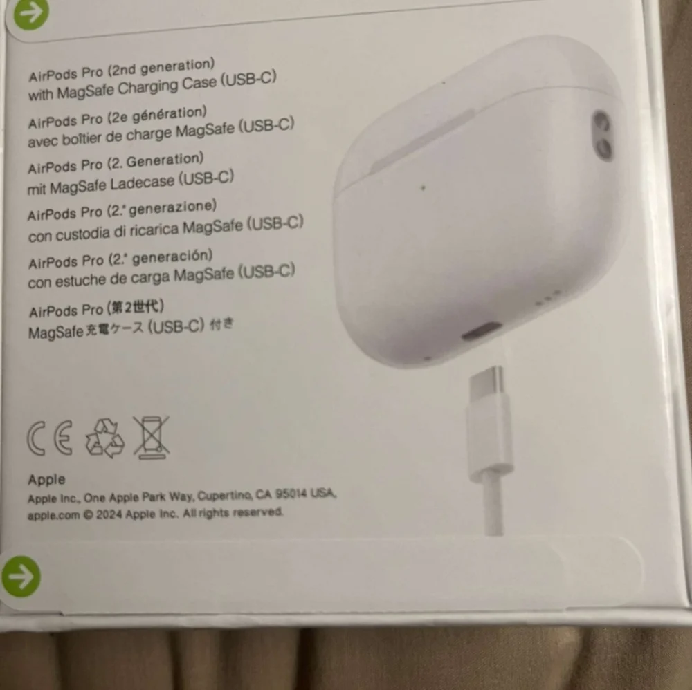 Apple pro 2nd generation air pods, magsafe wireless charging case